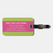 Helles Zickzack Muster, kundenspezifisches Monogra Gepäckanhänger (Rückseite horizontal)