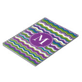 Helles Zickzack Muster mit Monogramm Notizblock (Linke Seite)