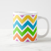 Helles Zickzack Regenbogenmuster Jumbo-Tasse (Rechts)