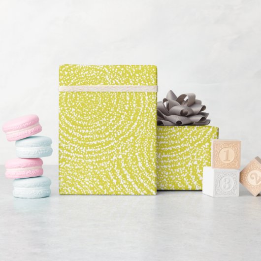 Helles Zitronengelb Glanz Weiß Glitter Muster Geschenkpapier (Babyparty)