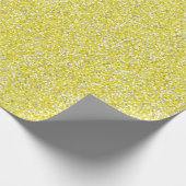 Helles Zitronengelb Glitzern Weiß Glitter Muster Geschenkpapier (Ecke)