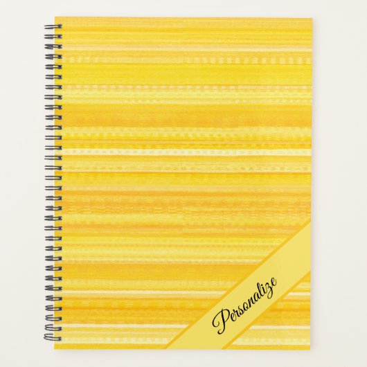 Helles Zitronengelb Modernes Muster Kalender Planer (Vorderseite)