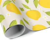 Helles Zitronenmuster - frisch gelbe Zitrusfrüchte Geschenkpapier (Rolleneckpunkt)