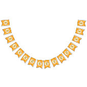 Helles Zitrus 1. Geburtstag Wimpelkette (Alle)