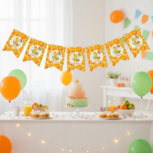 Helles Zitrus 1. Geburtstag Wimpelkette
