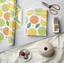 Helles Zitrus-Scheiben-Muster-Geschenkpapier Geschenkpapier