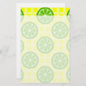 Helles Zitrusfrüchte-Limits auf Gelben Kacheln Briefpapier (Vorne/Hinten)