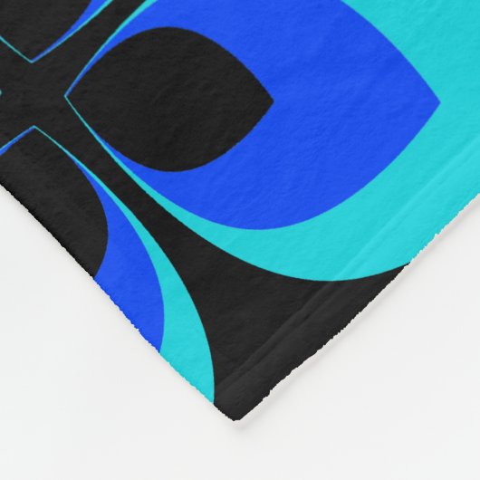 Helles, zweifarbiges, blaues Blume-Muster Fleecedecke (Ecke)