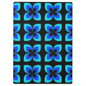 Helles, zweifarbiges, blaues Blume-Muster Klemmbrett (Rückseite)