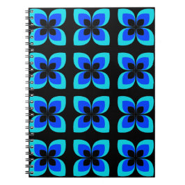 Helles, zweifarbiges, blaues Blume-Muster Notizblock