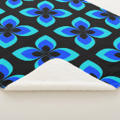 Helles, zweifarbiges, blaues Blume-Muster Sherpadecke (3/4)