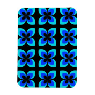 Helles, zweifarbiges Muster der blauen Blume Magnet