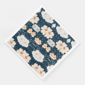 Hellfarbene Blume mit dunklem Ozeanhintergrund Serviette (Ecke)