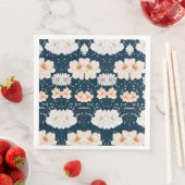 Hellfarbene Blume mit dunklem Ozeanhintergrund Serviette (Beispiel)