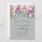 Hellfarbene exotische Protea-Blume Save the Date Ankündigung (Vorderseite)