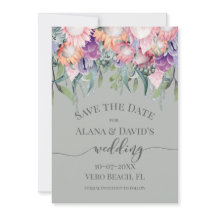 Hellfarbene exotische Protea-Blume Save the Date