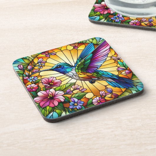 HELLFARBENE GLASHEIZBIREN GETRÄNKEUNTERSETZER (Linke Seite)