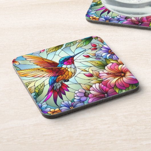 HELLFARBENE GLASHEIZBIREN GETRÄNKEUNTERSETZER (Linke Seite)