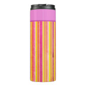 Hellfarbene Grunge Streifen Personalisiert Thermosbecher (Rückseite)