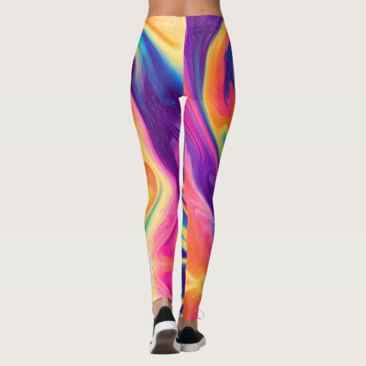 Hellfarbene Krawatte-Farbige Leggings (Rückseite)