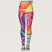 Hellfarbene Krawatte-Farbige Leggings (Vorderseite)