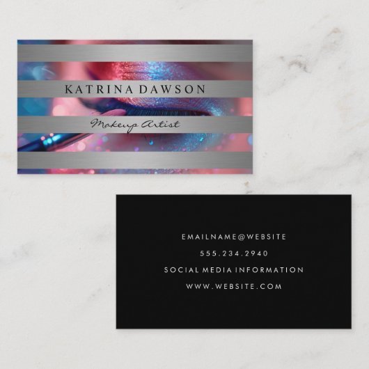 Hellfarbene Mode | gestreift Visitenkarte (Vorne/Hinten)