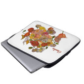 hellfarbene Mohnwasserfarbe Laptopschutzhülle (Vorne Knopf)