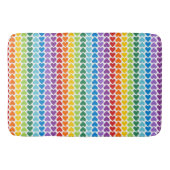 HELLFARBENE RAINBOW-HERZEN BADEMATTE (Vorderseite)