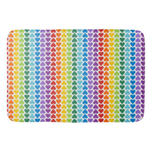 HELLFARBENE RAINBOW-HERZEN BADEMATTE