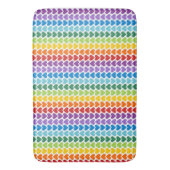 HELLFARBENE RAINBOW-HERZEN BADEMATTE (Vorderseite Vertikal)