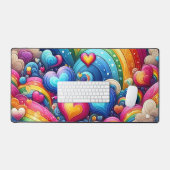 HELLFARBENE RAINBOWS UND LIEBE SCHREIBTISCHUNTERLAGE (Tastatur & Maus)