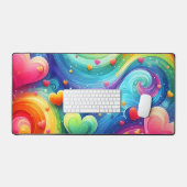 HELLFARBENE RAINBOWS UND LIEBE SCHREIBTISCHUNTERLAGE (Tastatur & Maus)