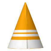 Hellfarbene, sonnige, gelbe Retro Streifen Partyhütchen (Rückseite)