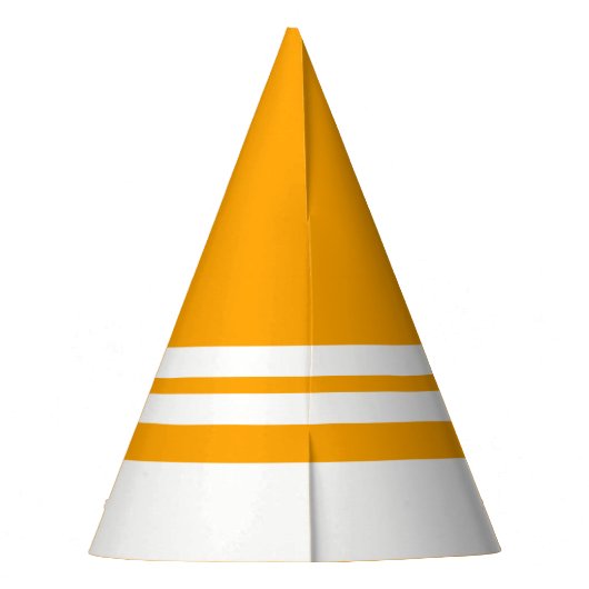 Hellfarbene, sonnige, gelbe Retro Streifen Partyhütchen (Rückseite)