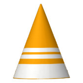 Hellfarbene, sonnige, gelbe Retro Streifen Partyhütchen (Vorderseite)