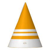 Hellfarbene, sonnige, gelbe Retro Streifen Partyhütchen (Links)