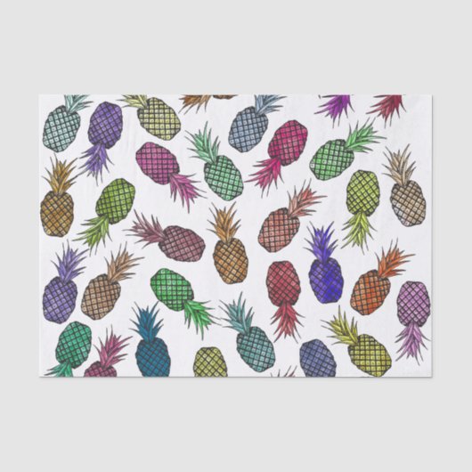 Hellfarbene tropische Ananas Seidenpapier (Vorderseite)