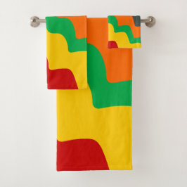 Hellfarbene Wellen des Ozeans Badhandtuch Set