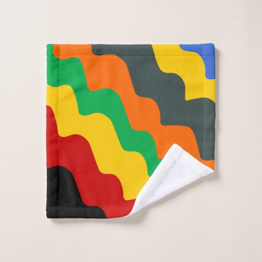 Hellfarbene Wellen des Ozeans Badhandtuch Set (Waschlappen)