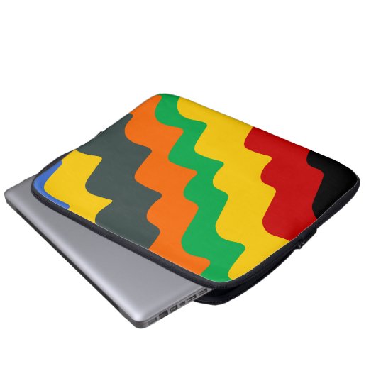 Hellfarbene Wellen des Ozeans Laptopschutzhülle (Vorne Knopf)