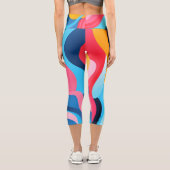Hellfarbener Hintergrund Capri Leggings (Rückseite)