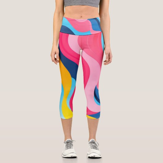 Hellfarbener Hintergrund Capri Leggings (Vorderseite)