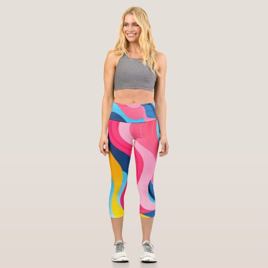 Hellfarbener Hintergrund Capri Leggings (Vorderseite)