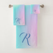 Hellfarbener holografischer Hintergrund Badhandtuch Set (Insitu)