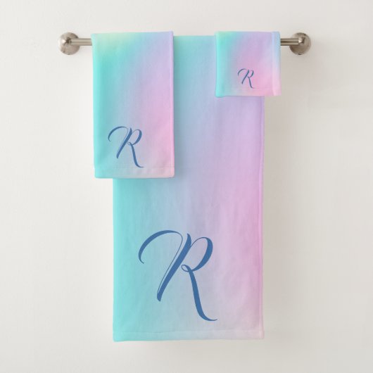 Hellfarbener holografischer Hintergrund Badhandtuch Set (Insitu)