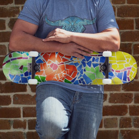 Hellfarbener Mosaikfisch Tile Koi Fischteich Skateboard