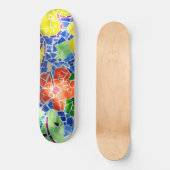 Hellfarbener Mosaikfisch Tile Koi Fischteich Skateboard (Vorderseite)