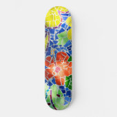 Hellfarbener Mosaikfisch Tile Koi Fischteich Skateboard (Vorderseite)