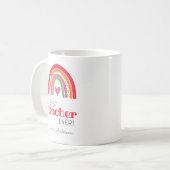 Hellfarbener Regenbogen Bester Lehrer je Kaffeetasse (Vorderseite Links)