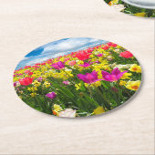 Hellfarbener Tulip-Untersetzer Runder Pappuntersetzer (Angewinkelt)